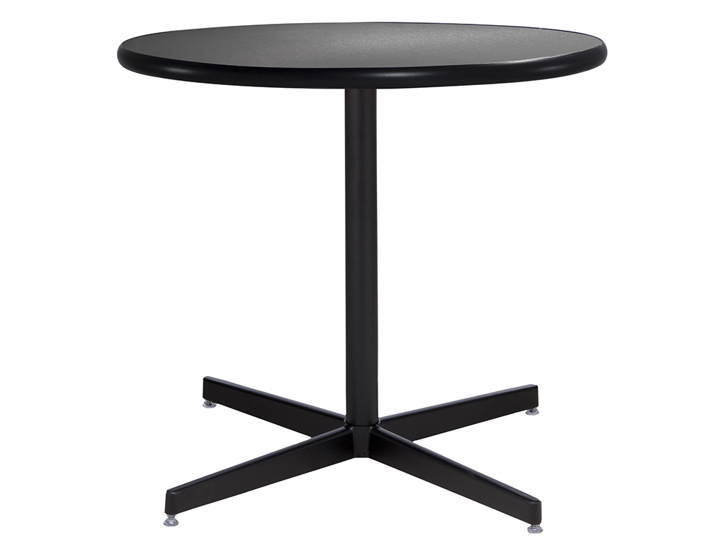 30" Round Cafe Table w/ Brushed Gunmetal Top and Standard Black Base (CECA-021)
 -- Trade Show Furniture Rental